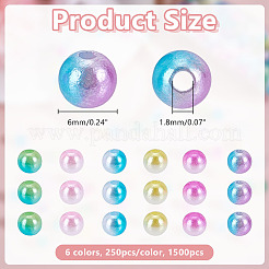 1500 pièce de perles imitation perle ABS bicolores&nbsp;KY-HY0001-31