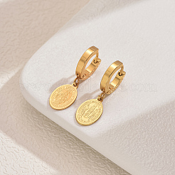 Elegantes y versátiles pendientes de aro de acero inoxidable 201&nbsp;FA2332-2