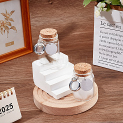 2 Stück transparente leere Glasflaschen mit Herz-Pfotenabdruck-Anhängern und Medaillon-Anhängern aus Legierung&nbsp;AJEW-DR00039