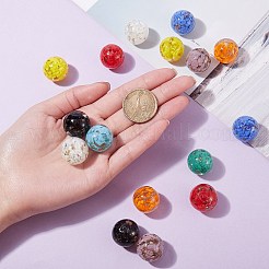 18pcs 9 Farben handgemachte Goldsand-Bunte Malereiperlen&nbsp;LAMP-SZ0001-05