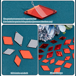 300 Stück 3 Stile Raute Acrylspiegel zum Aufnähen von Strassen&nbsp;FIND-PH0020-08B