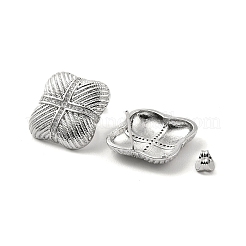 Orecchini a bottone quadrati con micro pavè di zirconi cubici placcati in ottone con placcatura a cremagliera&nbsp;EJEW-H117-05P