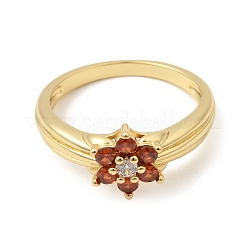 Fingerringe aus Messing mit Mikropavé-Kubikzirkonia für Damen&nbsp;RJEW-L339-02G