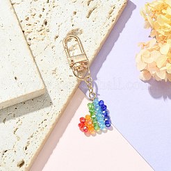 Décoration pendentif coeur en verre coloré&nbsp;KEYC-TA00013