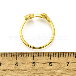 Messingringe mit Mikropflaster und klaren Zirkonia für Damen&nbsp;RJEW-S399-11G
