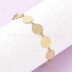 Braccialetti a catena con maglie in acciaio inossidabile 304 per donna&nbsp;BJEW-F524-01G