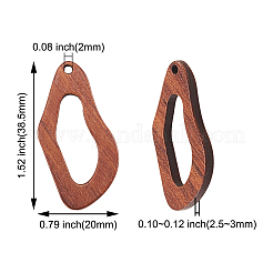 20 Stück Nussbaumholz Anhänger aushöhlen&nbsp;WOOD-CJ0001-22