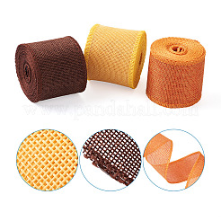 3 Rolle 3 Farben Polyester-Leinenimitat-Geschenkband&nbsp;OCOR-YS0001-02B