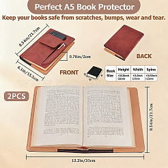Cubierta de libro de cuero pu&nbsp;AJEW-WH20010-24E