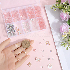 DIY-Sets zum Basteln von Armbändern mit Glasperlen und Emaille-Charms&nbsp;DIY-SP0001-57A