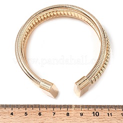 Bracelets manchettes en fer à plusieurs rangs de chaînes serpent pour femmes&nbsp;BJEW-P390-01C-G
