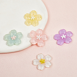 40 Stück undurchsichtige Harz-Cabochons der Sakura-Serie&nbsp;CRES-SP0001-17