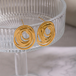 Boucles d'oreilles à clous ovales en spirale en acier inoxydable 304&nbsp;SU9252