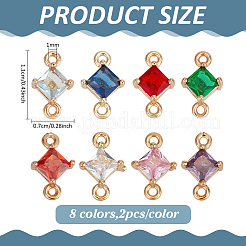 16 pz 8 colori collegamenti/connettori in vetro trasparente&nbsp;GLAA-ME0001-12