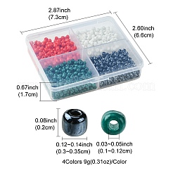800 Stück 4 Stile gemischte Stile runde Glasperlen&nbsp;SEED-FS0001-18B
