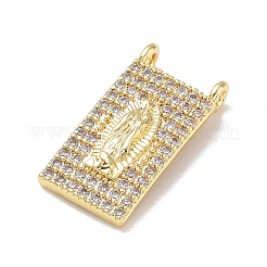 Religiöse Messinganhänger mit Mikropavé-Fassung aus klaren Zirkonia&nbsp;KK-L268-026G-01