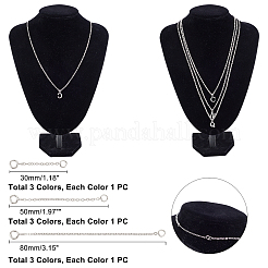 9 pièces 3 style 925 rallonge de chaîne en argent sterling&nbsp;FIND-PH0004-44