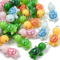 Colgantes de resina opaca 25pcs 5 colores&nbsp;RESI-YW0002-09