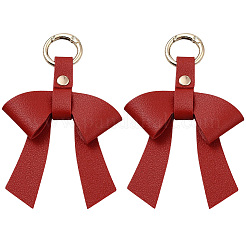 Porte-clés en cuir PU et alliage avec nœud papillon&nbsp;KEYC-WH20026-05B