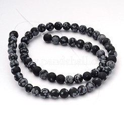 Natürliche Schneeflocke Obsidian Edelstein Perlen&nbsp;G-J338-03-6mm