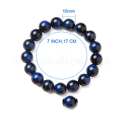 Perle tonde di tigre naturale dell'occhio allungare bracciali&nbsp;BJEW-PH0001-10mm-14