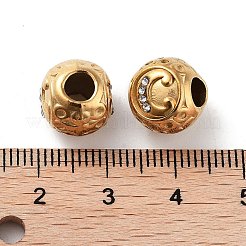 Perles européennes en strass en acier inoxydable 304 avec placage ionique (IP)&nbsp;STAS-A092-10C-G