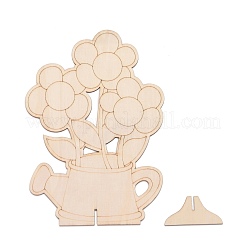 Diy flores de madera sin terminar en recorte de tarro&nbsp;WOOD-P017-01
