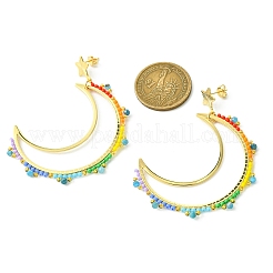 Orecchino a bottone con anello di collegamento in ottone&nbsp;EJEW-MZ00134