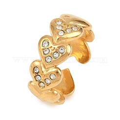 Bracciale aperto da donna in acciaio inossidabile 304 con zirconi cubici&nbsp;CU-CBACD1D-01G-03