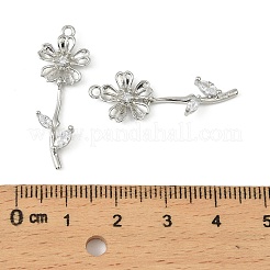 Pendentifs avec zircon cubiques à micro-pavés en laiton&nbsp;KK-C107-09B-P