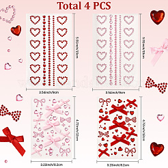 4 Stück 4 Stile Harz & Terylen & Acryl Gesichtsbemalungsaufkleber&nbsp;AJEW-SP0002-69