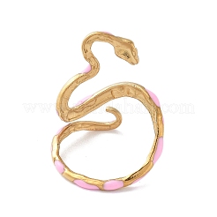 Anelli smaltati con polsino aperto in acciaio inossidabile 304 per donna&nbsp;RJEW-M020-04G-03