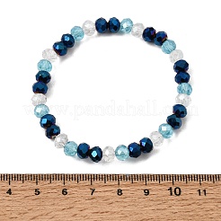 Bracelet extensible en perles de verre électroplaquées pour femme&nbsp;BJEW-JB13170