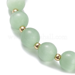 Braccialetti elastici con perline a forma di occhio di gatto per donna&nbsp;BJEW-TA00691-01