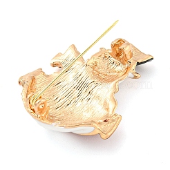 Alliage de zinc doré sur le thème de Noël avec broches en strass&nbsp;JEWB-B018-01G-06