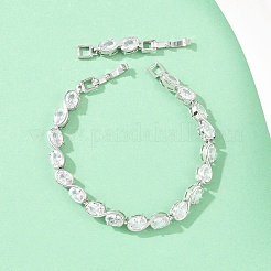 Bracelets de tennis en laiton platine sertis de micro-pavés de zircone cubique&nbsp;BJEW-B160-04P-05