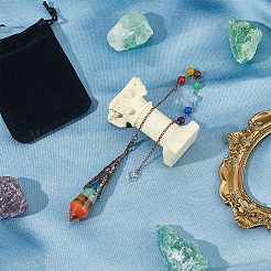 1 pendule de radiesthésie en pierre précieuse naturelle pour chakra&nbsp;AJEW-SC0002-31R