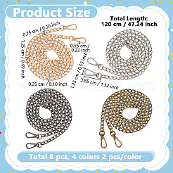 8 pz 4 colori catene per borse a catena in ferro&nbsp;FIND-GO0004-62