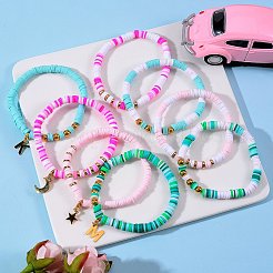 Fimo Heishi Perlen Stretch Armbänder Sets&nbsp;BJEW-SZ0001-51