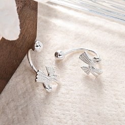Orecchini a bottone in argento fine s999&nbsp;EJEW-F356-03S