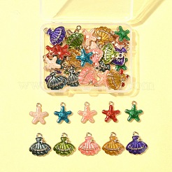 40pcs 10 styles de pendentifs en émail en alliage&nbsp;ENAM-FS0002-66