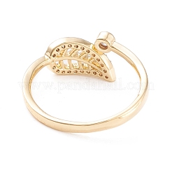 Messing Micro Pave klare Manschettenringe aus Zirkonia&nbsp;RJEW-F102-07G