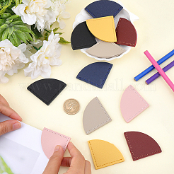 12 Stück 6 Farben PU-Leder-Fächer-Lesezeichen&nbsp;AJEW-CL0002-09