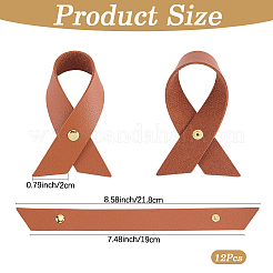 12 rond de serviette en simili cuir et alliage&nbsp;AJEW-CL0006-07