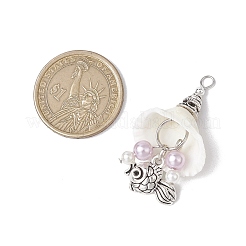 4 pendentif en coquillage spiralé naturel de 4 styles&nbsp;PALLOY-JF03143