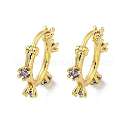 Orecchino a cerchio in zirconi cubici micro pavè di ottone&nbsp;EJEW-C088-30G