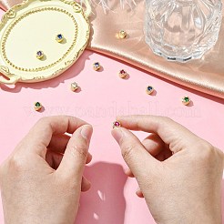 10 stücke 5 farben rack überzug messing micro pave zirkonia flache runde perlen&nbsp;KK-CJ0002-70
