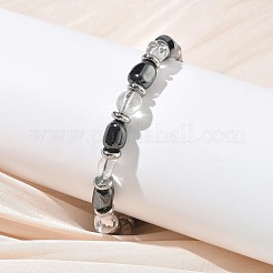 Bracelets tressés en cristal de quartz naturel et perles d'hématite synthétique non magnétique pour hommes et femmes&nbsp;BJEW-Z148-08P-01