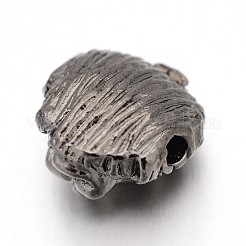 Stile tibetano testa in lega leone perline&nbsp;TIBEB-E073-01B