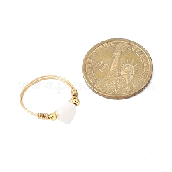 Natürliche Süßwassermuschel mit Kupferdraht-Fingerringen&nbsp;RJEW-JR00956